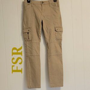FSR khaki tan cargo straight leg jean pants sz: 5 Jr